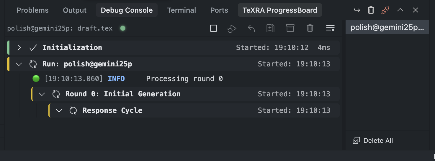 Execution Progress